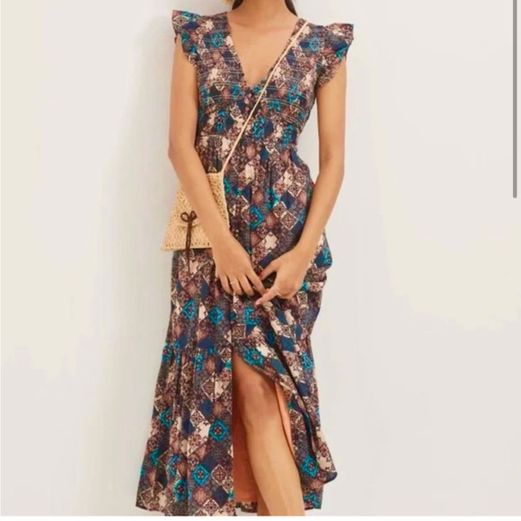 Bohemian Patchwork Anthropologie Peregrine Dress - Picture 4 of 8